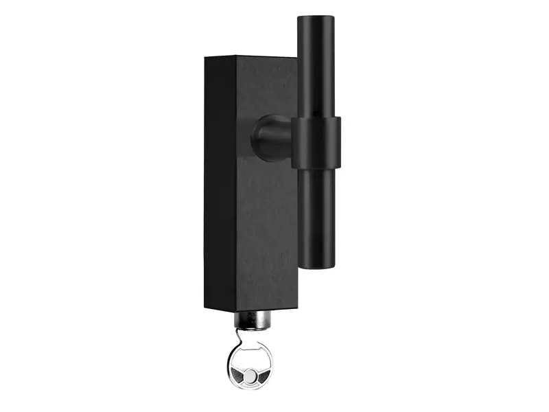Draaikiep raamkruk Mat zwart PVD One Piet Boon PBT15- DKLOCK Afsluitbaar 119mm